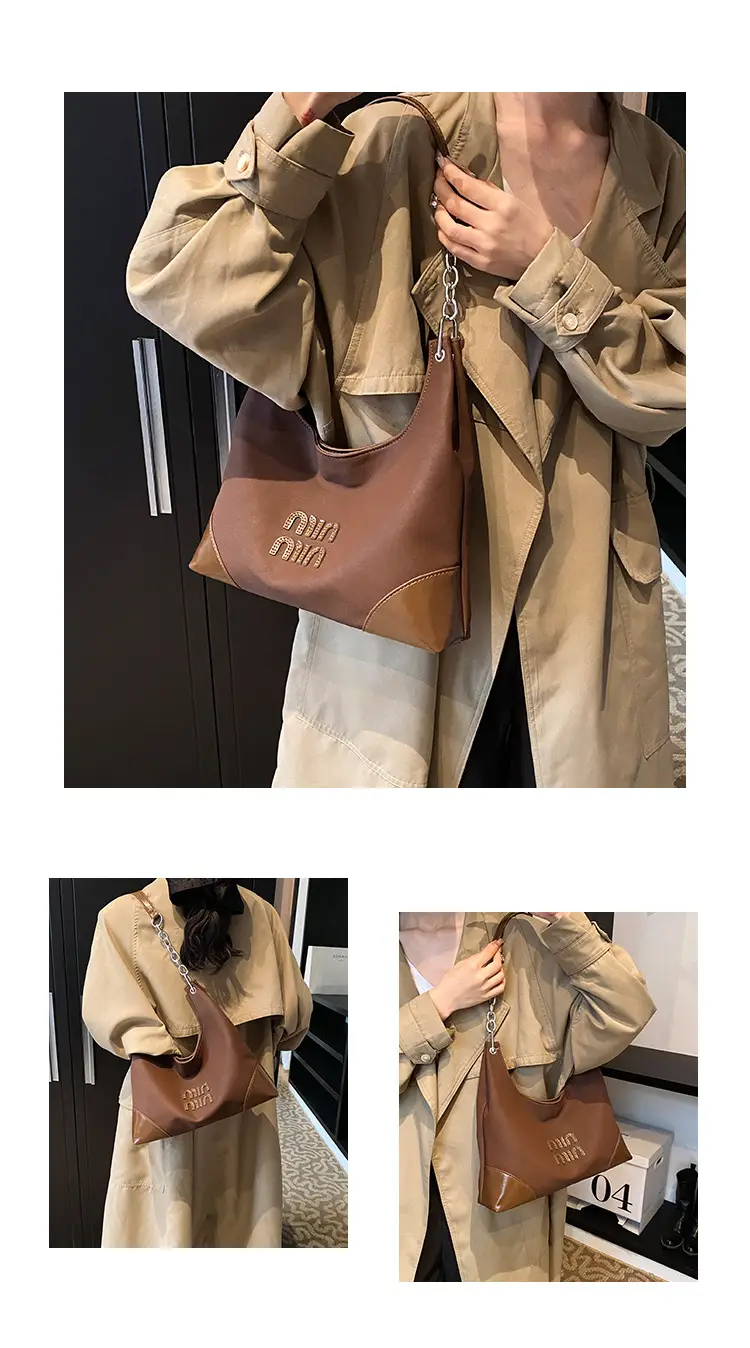Frosted Shoulder Bag Women Retro Chain Armpit Bag — feature 9