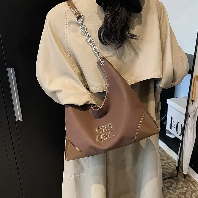 Frosted Shoulder Bag Women Retro Chain Armpit Bag