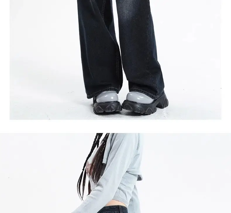 Dark Blue Wide Leg Jeans Women 2024 High Waist Straight Mop Pants — feature 13