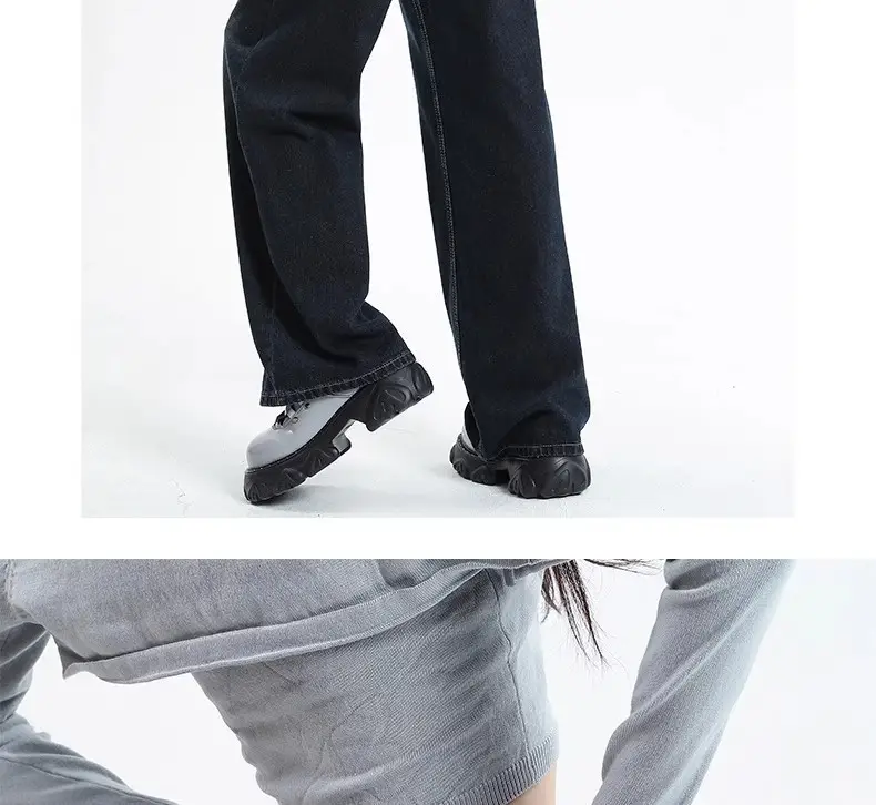 Dark Blue Wide Leg Jeans Women 2024 High Waist Straight Mop Pants — feature 16