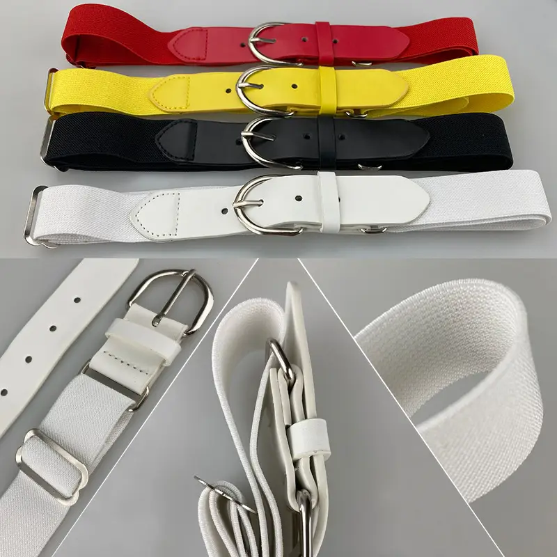 Elastic Adjustable Baseball Belt White