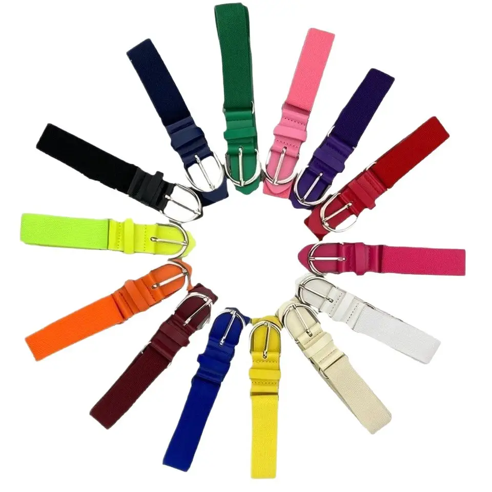 Elastic Adjustable Baseball Belt White