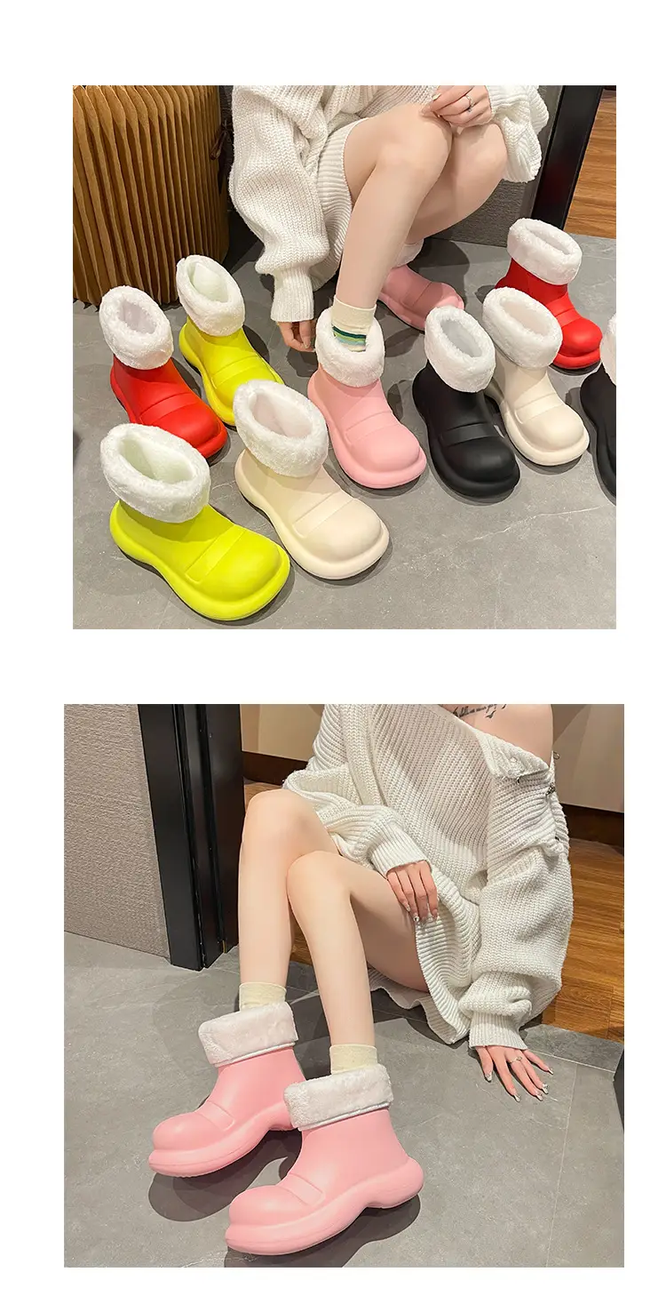 Big Shoes Fashion Rain Shoes Women's Winter Non-slip Low-top Water Shoes Water Boots Short Rain Boots Car Washing Kitchen Shoes Rubber Shoes — feature 10