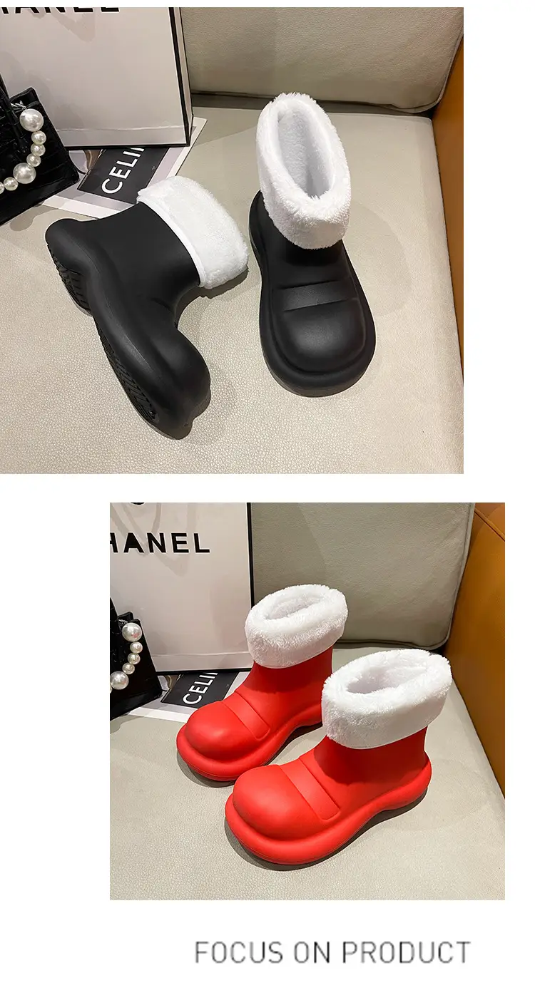 Big Shoes Fashion Rain Shoes Women's Winter Non-slip Low-top Water Shoes Water Boots Short Rain Boots Car Washing Kitchen Shoes Rubber Shoes — feature 15