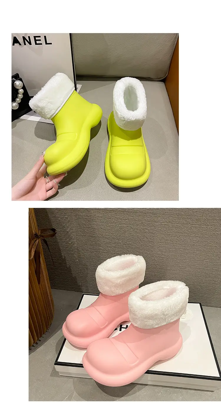Big Shoes Fashion Rain Shoes Women's Winter Non-slip Low-top Water Shoes Water Boots Short Rain Boots Car Washing Kitchen Shoes Rubber Shoes — feature 17