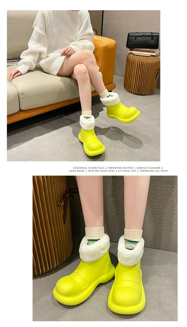 Big Shoes Fashion Rain Shoes Women's Winter Non-slip Low-top Water Shoes Water Boots Short Rain Boots Car Washing Kitchen Shoes Rubber Shoes — feature 5