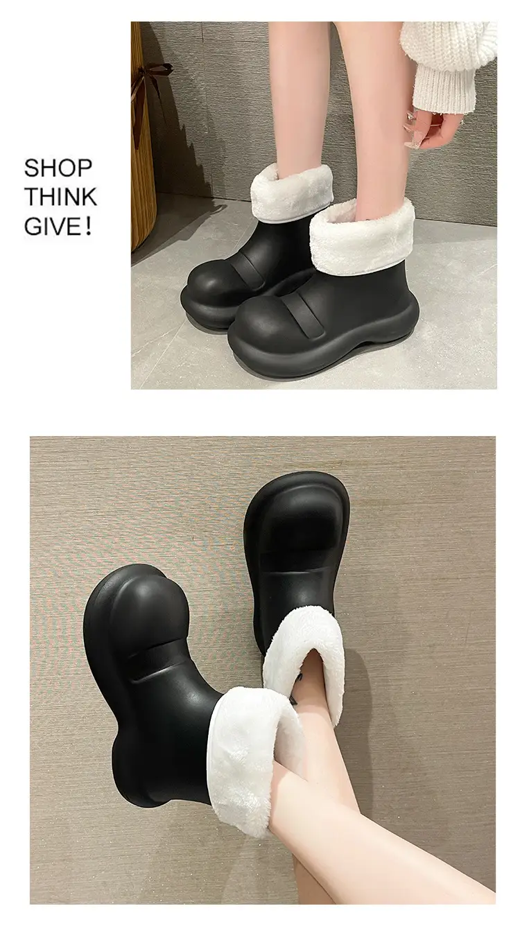 Big Shoes Fashion Rain Shoes Women's Winter Non-slip Low-top Water Shoes Water Boots Short Rain Boots Car Washing Kitchen Shoes Rubber Shoes — feature 7