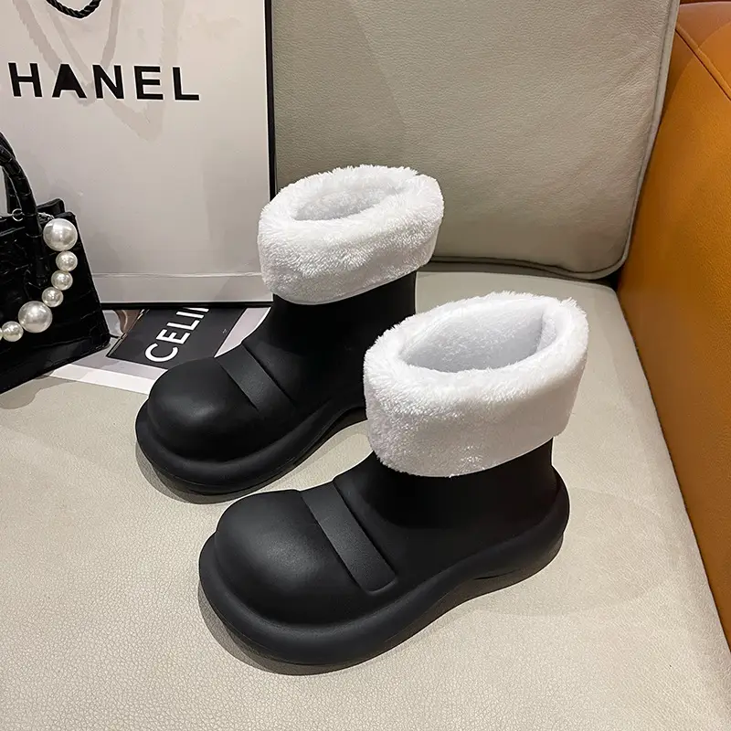 Big Shoes Fashion Rain Shoes Women's Winter Non-slip Low-top Water Shoes Water Boots Short Rain Boots Car Washing Kitchen Shoes Rubber Shoes - Image 3