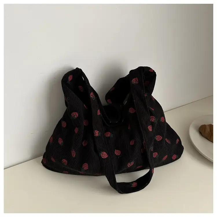 Corduroy Printed Handbag for Women Large Capacity — feature 10