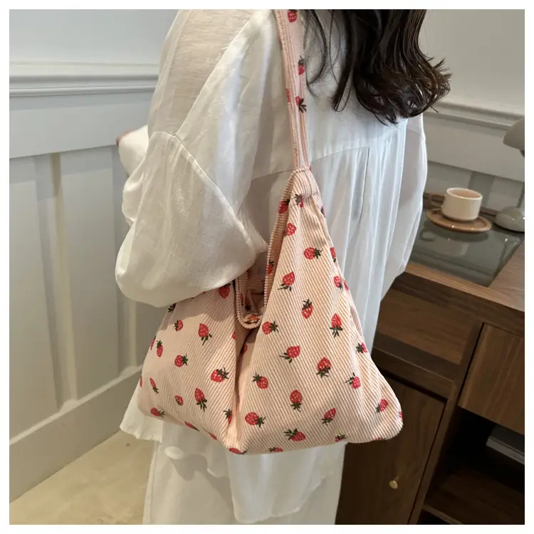 Corduroy Printed Handbag for Women Large Capacity — feature 18