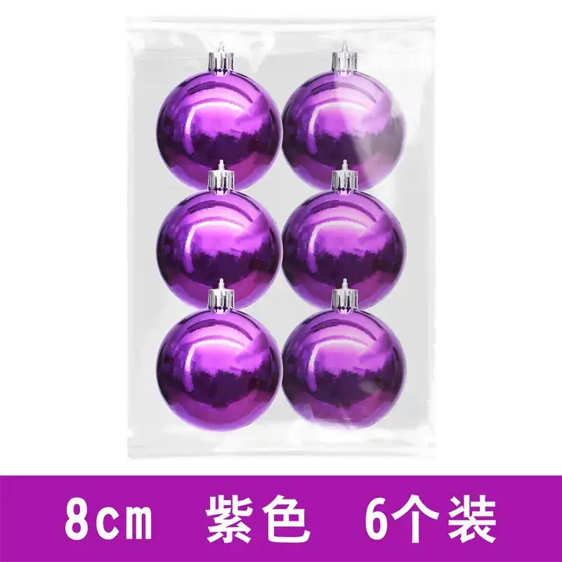 Purple Electroplated Christmas Balls 6 Pack 10cm - Image 18
