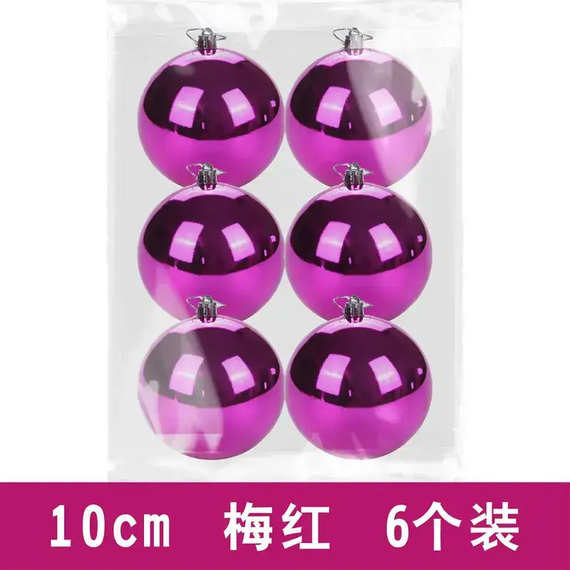 Purple Electroplated Christmas Balls 6 Pack 10cm - Image 24