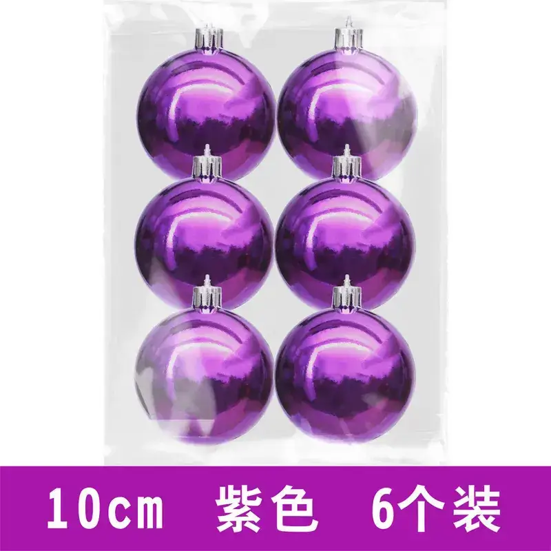 Purple Electroplated Christmas Balls 6 Pack 10cm - Image 27