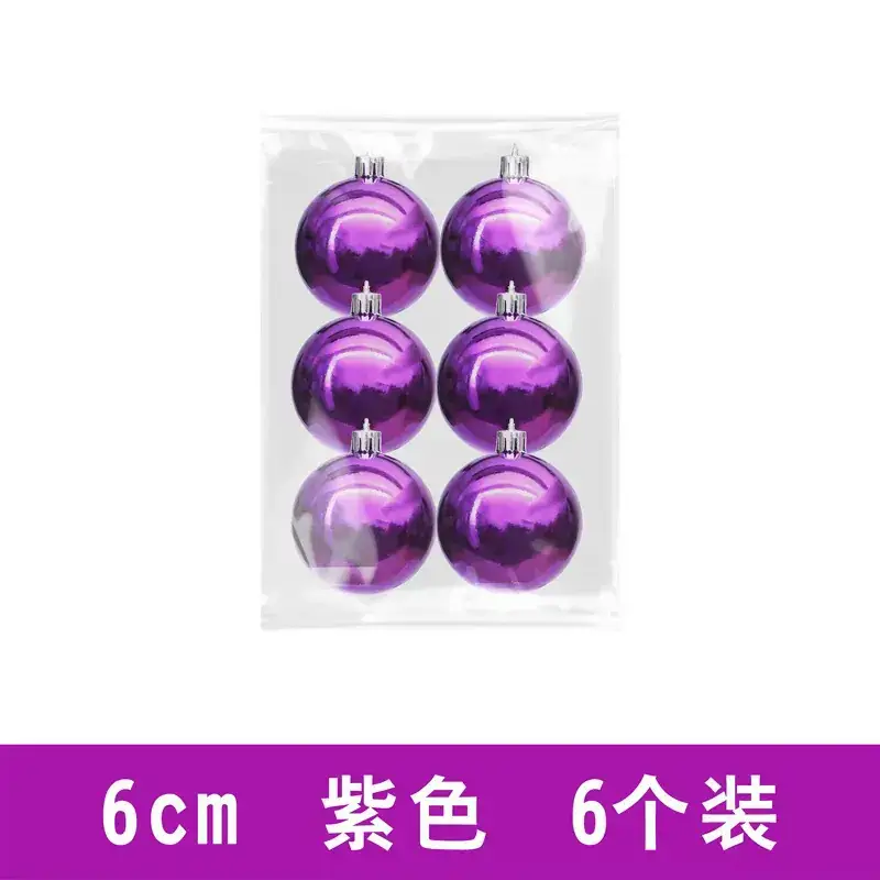 Purple Electroplated Christmas Balls 6 Pack 10cm - Image 9