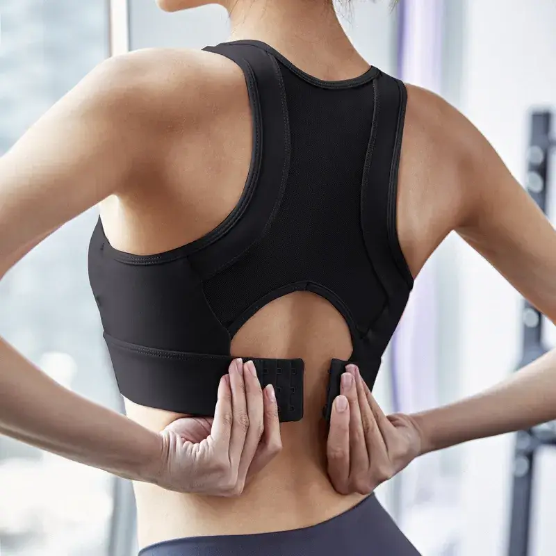 White I-Back Running Sports Bra with Rear Buckle - Image 7