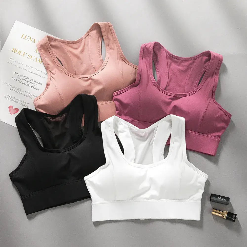 White I-Back Running Sports Bra with Rear Buckle - Image 8