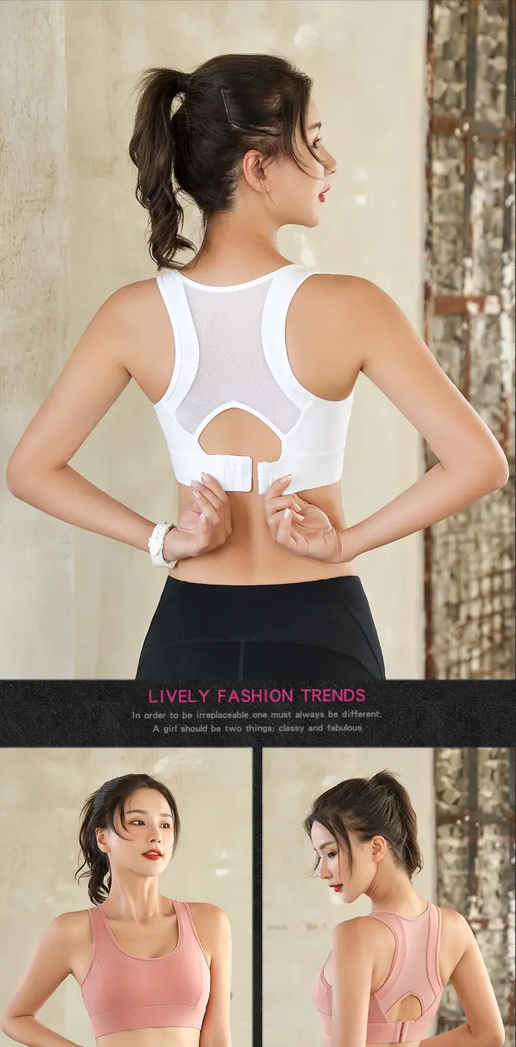 Black Shock-Proof Running Sports Bra Women — feature 9