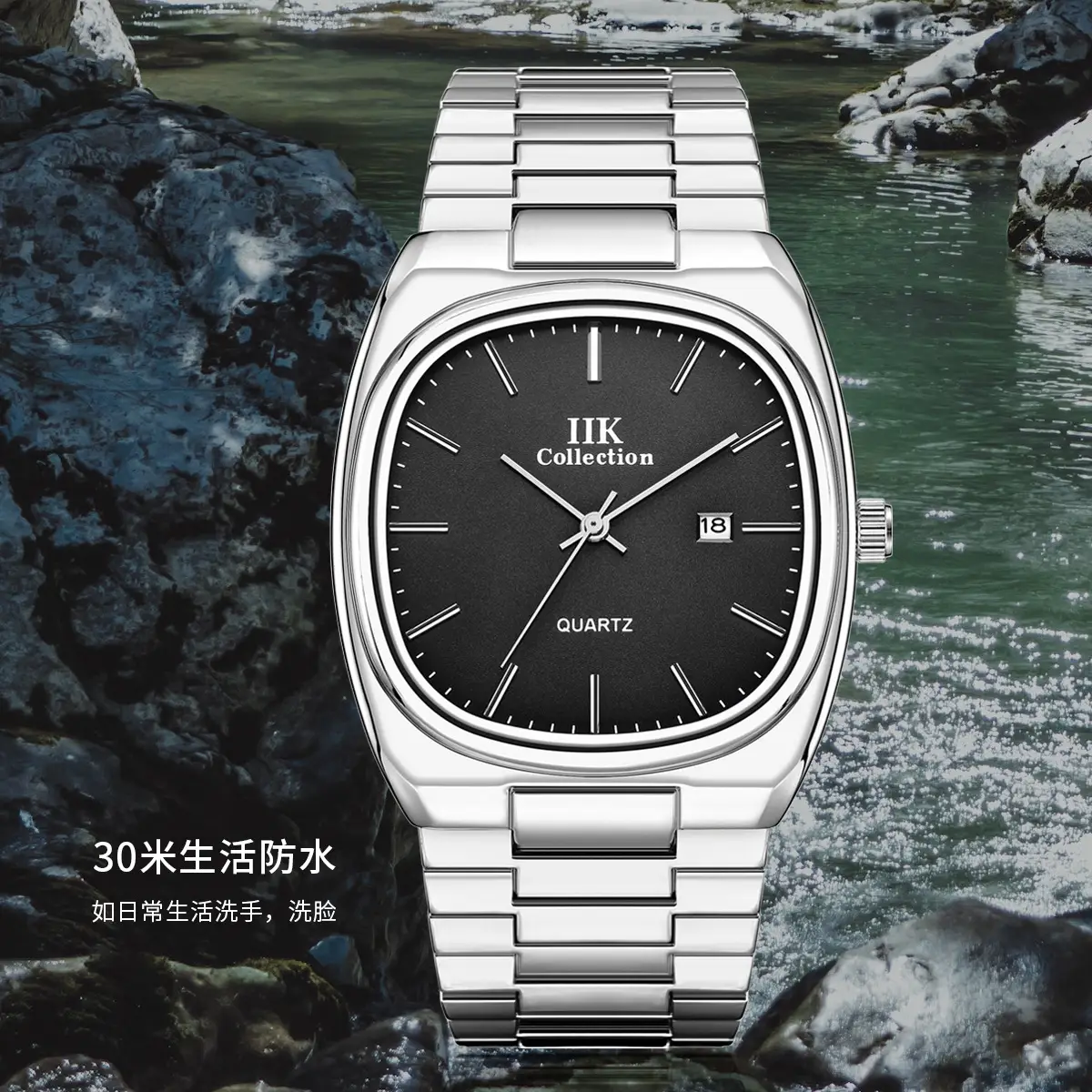 IIK Square Watch with Calendar & Quartz - Image 21