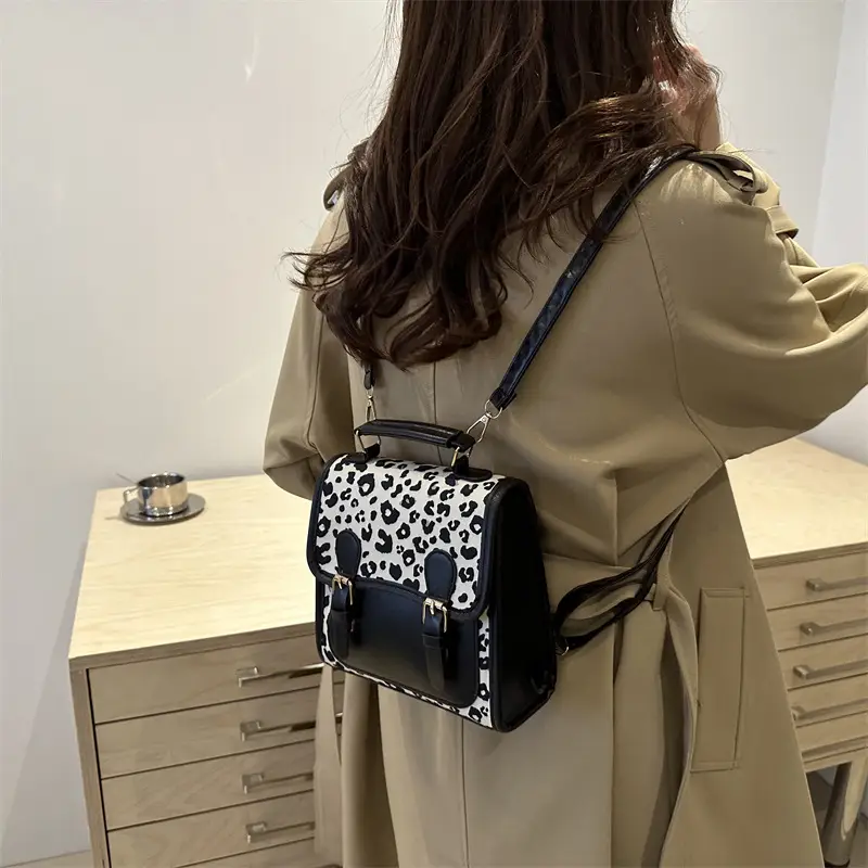 Leopard Print Shoulder Bag for Women Autumn Winter College Style - Image 6