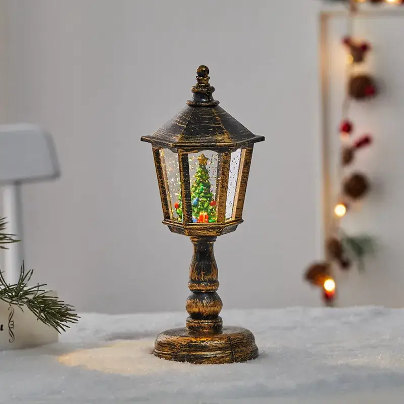 Christmas Luminous Water Lamp with Santa Interior View