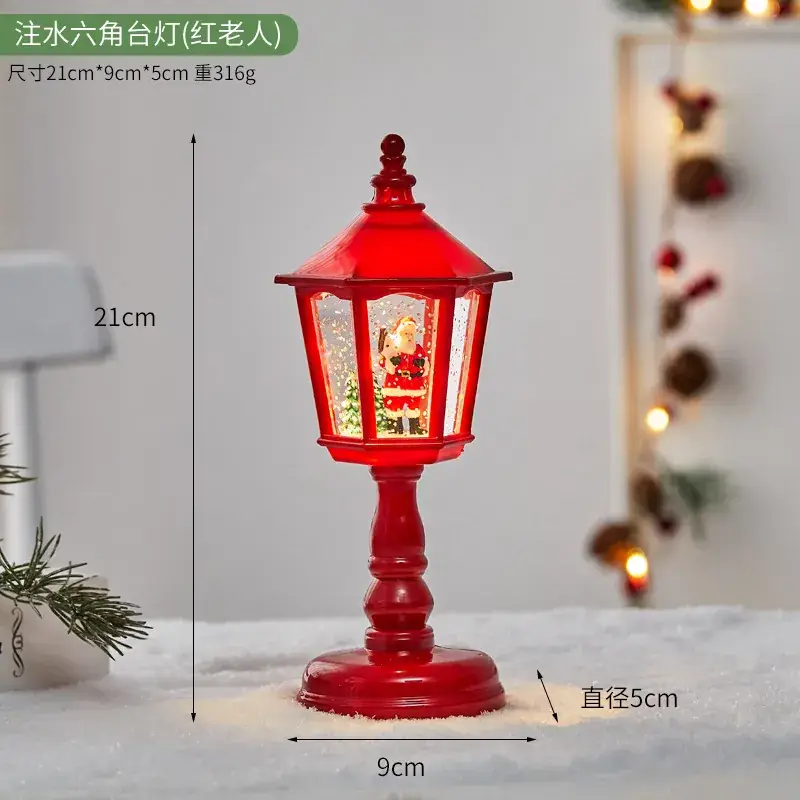 Christmas Luminous Water Lamp with Santa Interior View