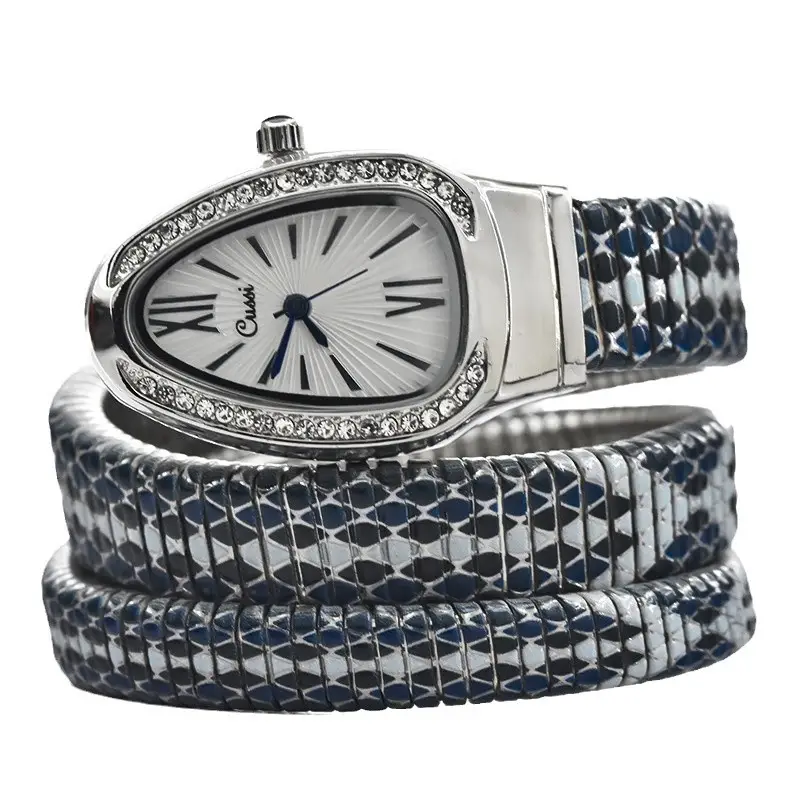 Cassie Gold Snake Watch with Diamond Strap - Image 6