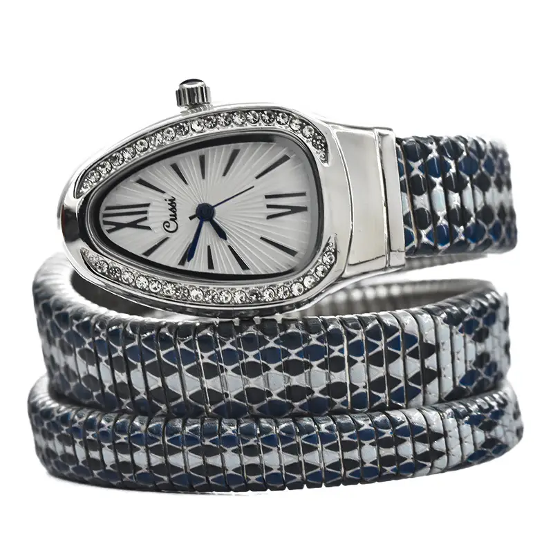 Cassie Gold Snake Watch with Diamond Strap - Image 3