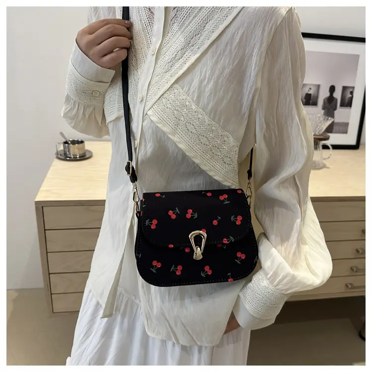 Women's Red Riding Book Floral Saddle Crossbody Bag - Image 8