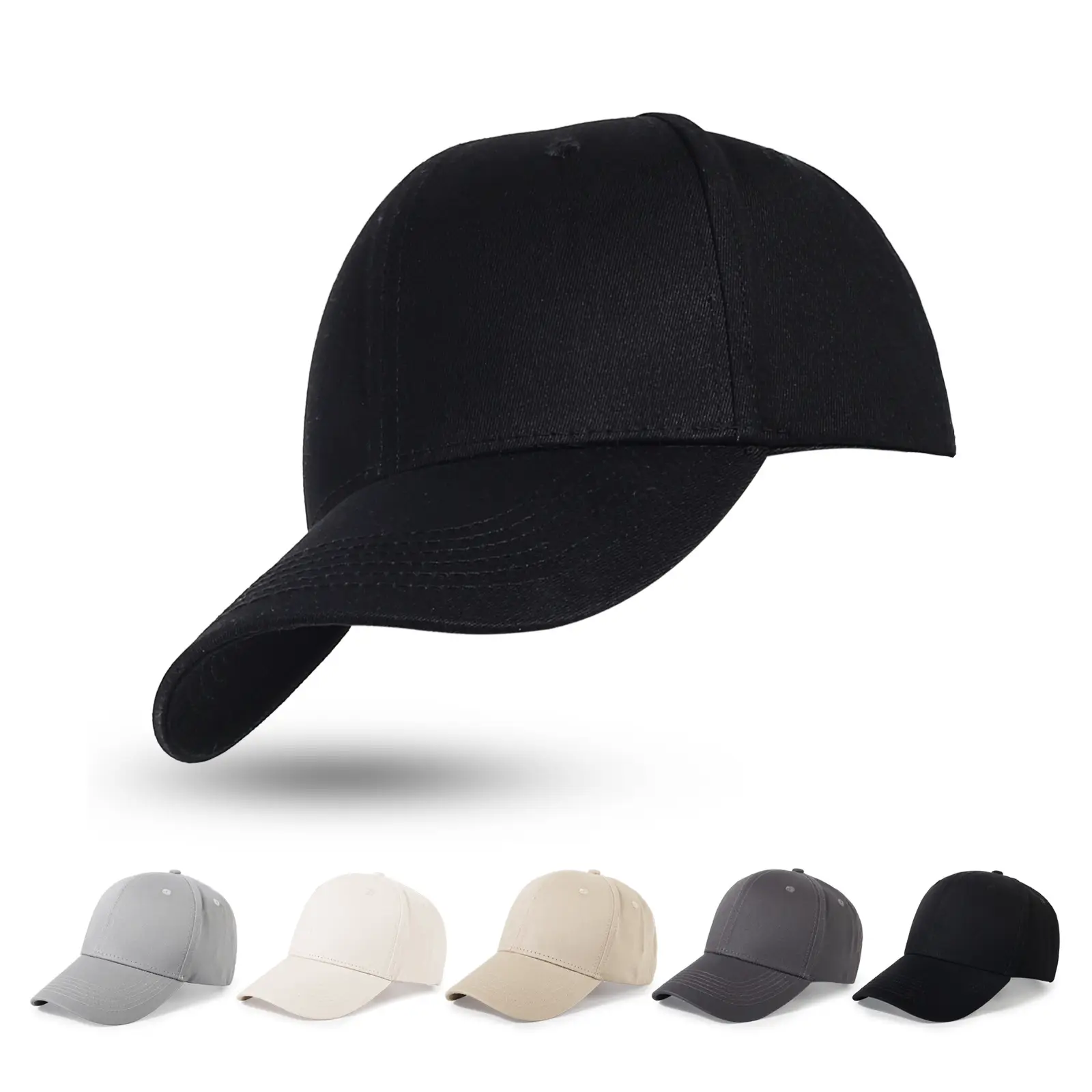 Japanese Style Adjustable Black Baseball Cap for Men