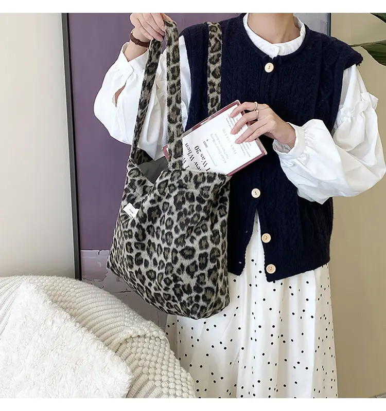 Retro Wool Plaid Shoulder Bag Women's Autumn Winter — feature 14