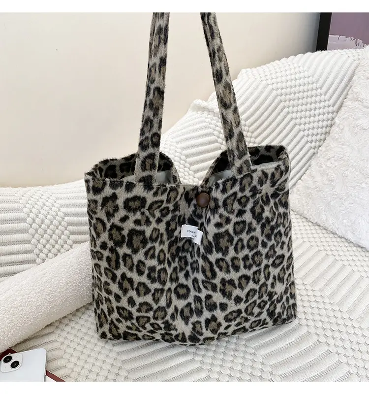 Retro Wool Plaid Shoulder Bag Women's Autumn Winter — feature 6