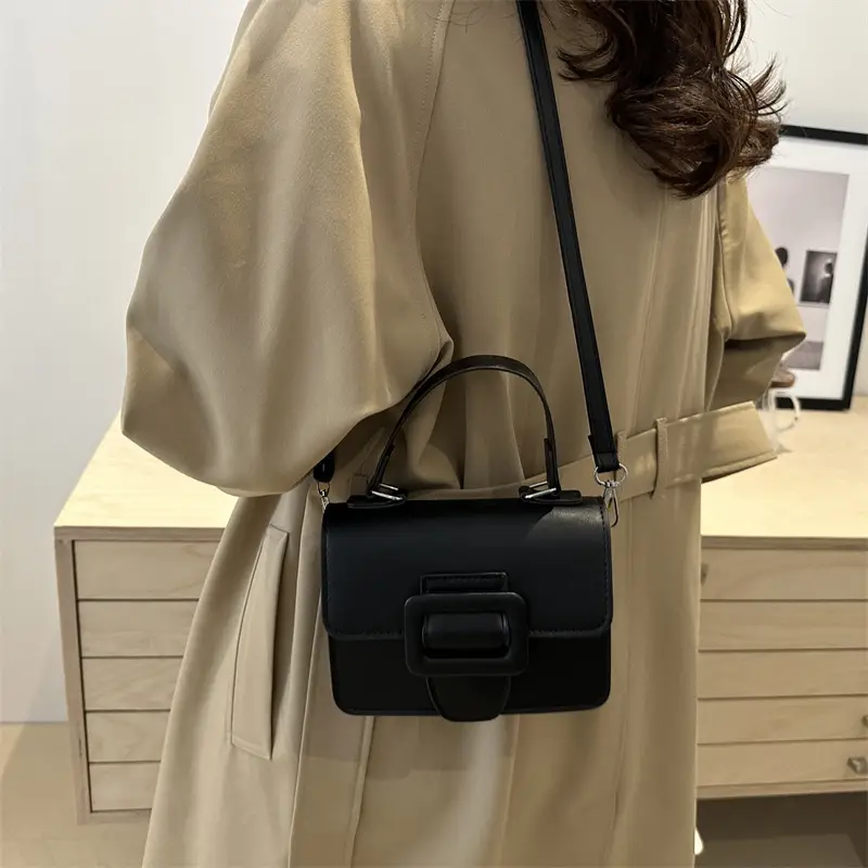 White Korean Style Small Square Handbag for Women - Image 5