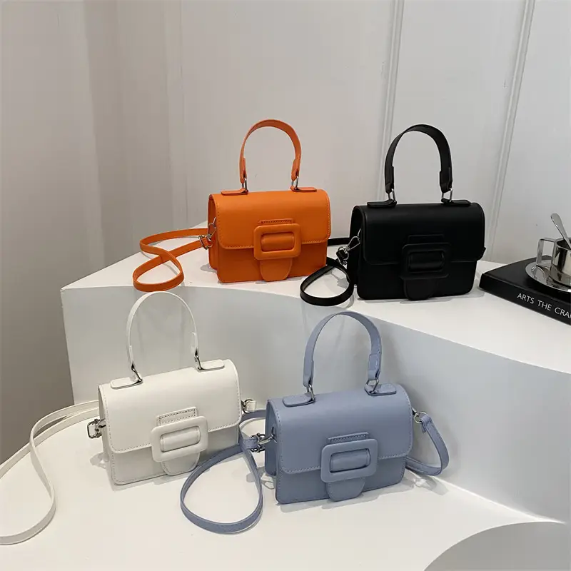 White Korean Style Small Square Handbag for Women - Image 8