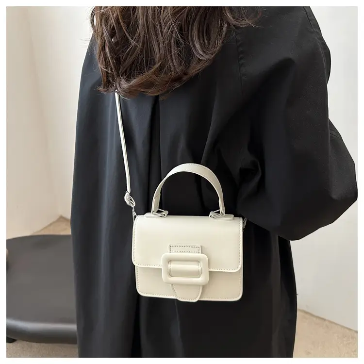 White Korean Style Small Square Handbag for Women — feature 12