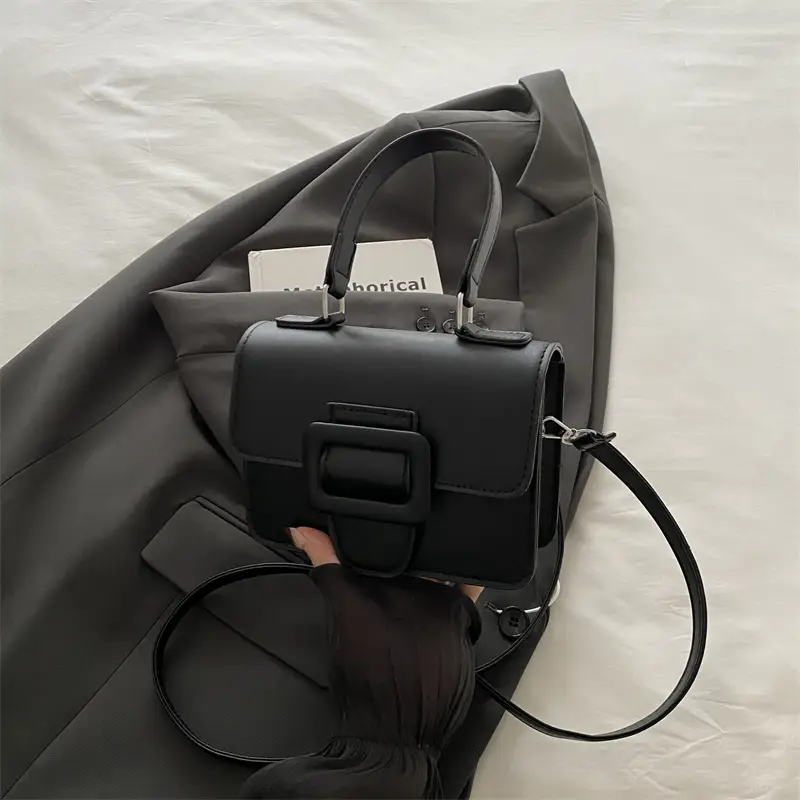 White Korean Style Small Square Handbag for Women - Image 3