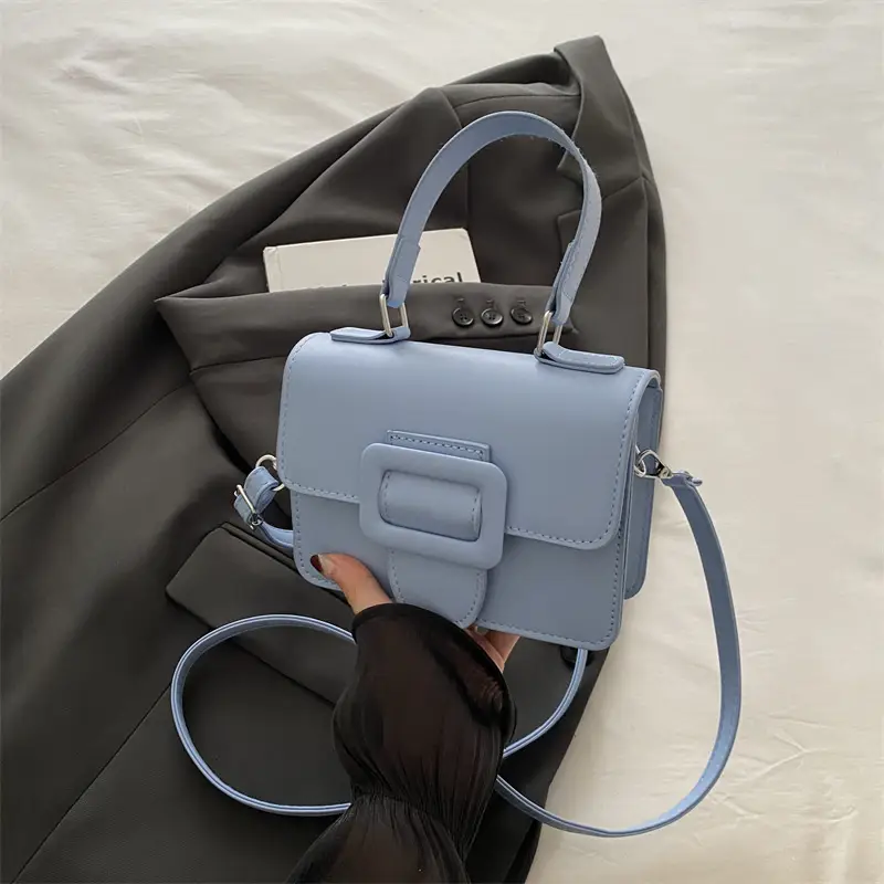 White Korean Style Small Square Handbag for Women - Image 4
