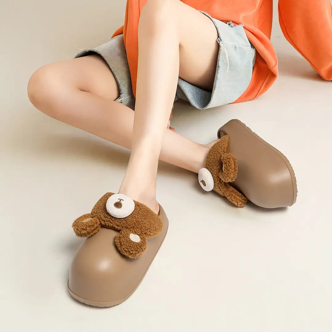 Cotton Slippers for Women 2026 New Model Winter 2026 New Model Indoor Home Warm Plush Cotton Shoes for Outdoor Wear Autumn and Winter