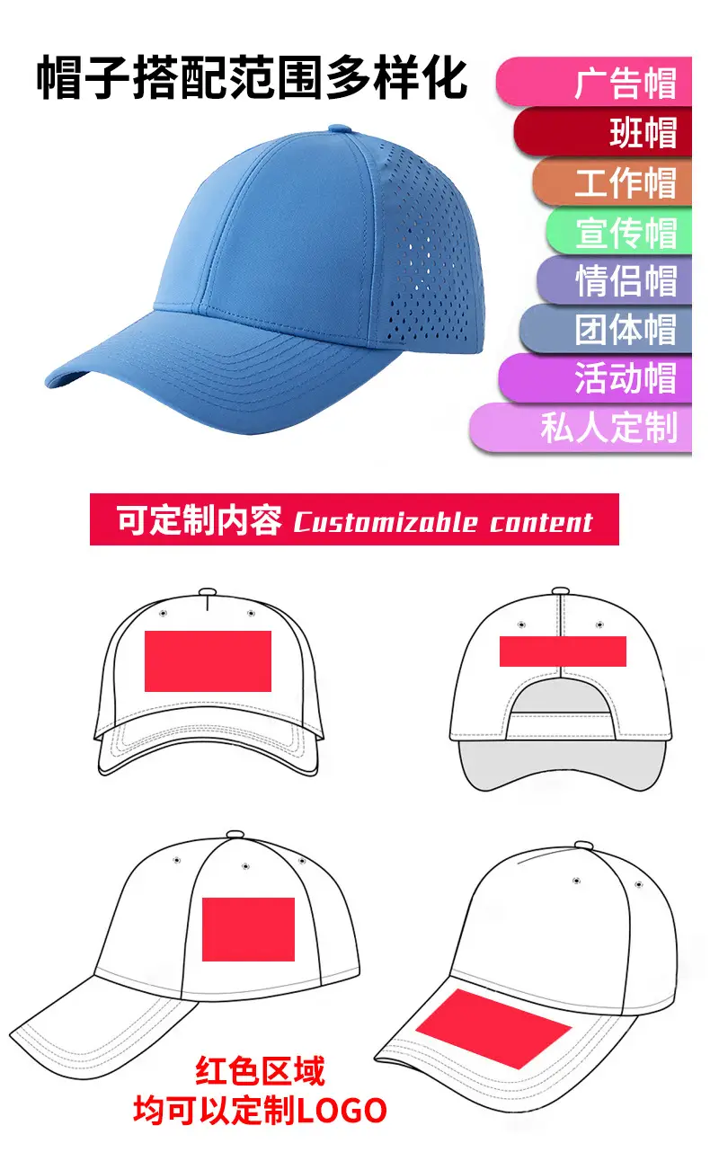 Men Blue Mesh Baseball Cap Summer Sunshade — feature 5