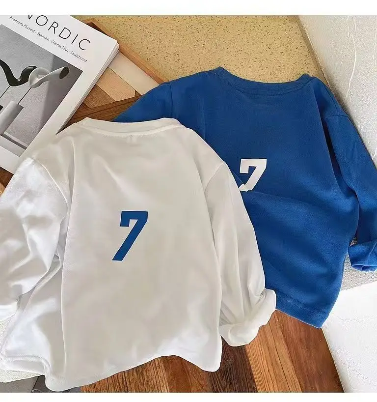 2024 Long Sleeve T-Shirt White Blue Kids Wear — feature 8