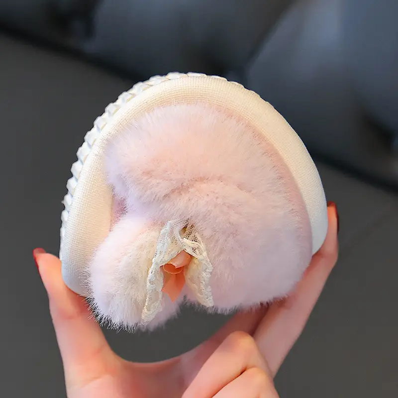 Children's Cotton Slippers Winter Girls Boys Kidsren Baby Cotton Slippers Non-Slip Indoor Home Kidsren's Furry Shoes