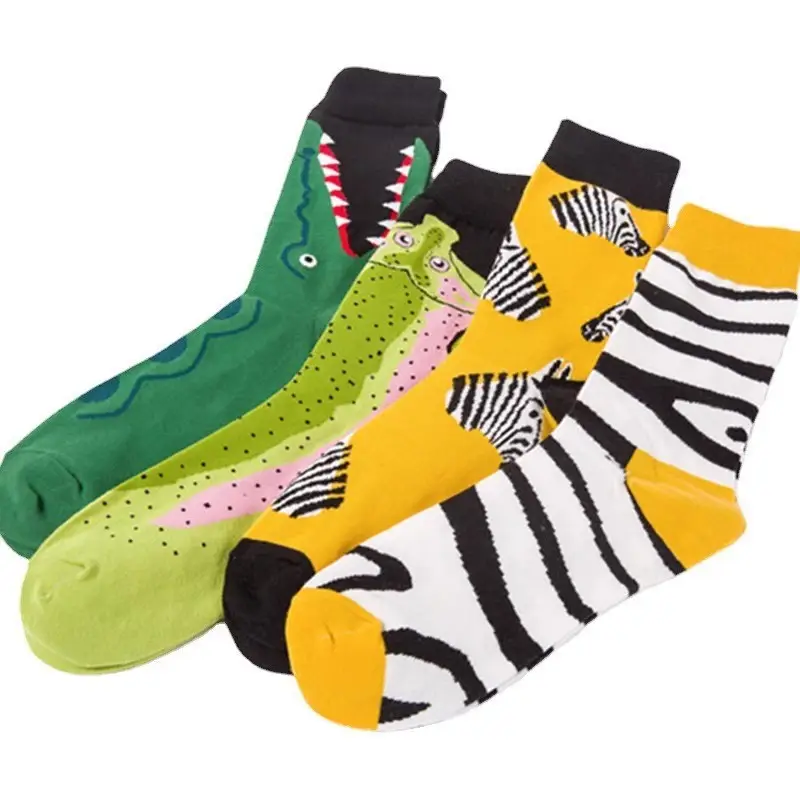 in stock autumn and winter new cross-border fashion color men's socks animal series casual couple socks wholesale without clip
