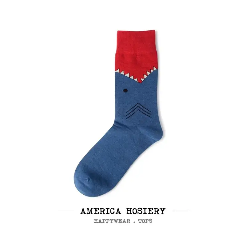 in stock autumn and winter new cross-border fashion color men's socks animal series casual couple socks wholesale without clip