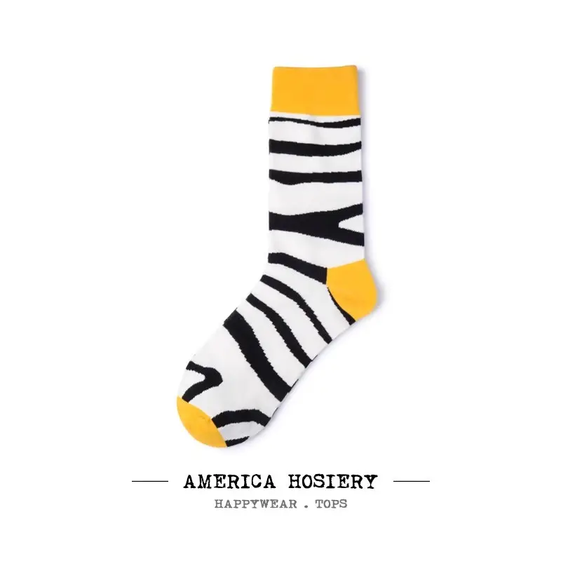 in stock autumn and winter new cross-border fashion color men's socks animal series casual couple socks wholesale without clip