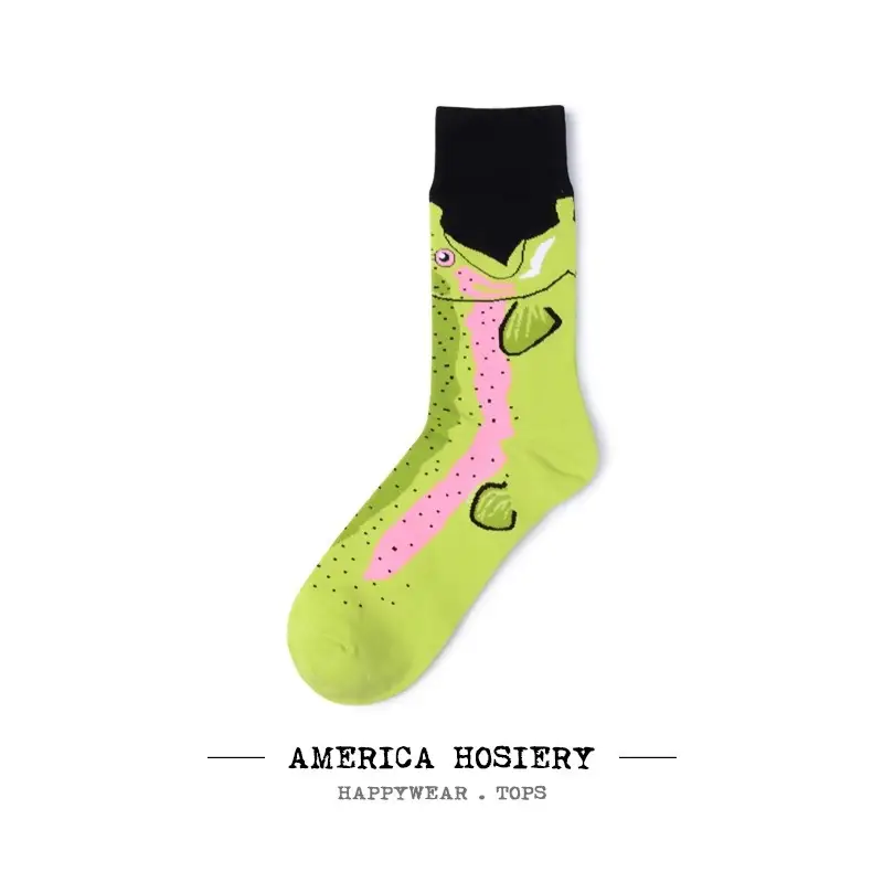 in stock autumn and winter new cross-border fashion color men's socks animal series casual couple socks wholesale without clip