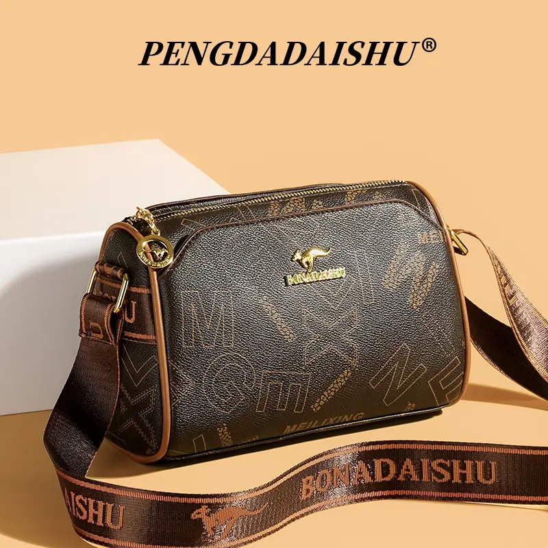 Fashion casual letter printing ladies cylinder bag large capacity foreign trade new wide shoulder strap shoulder messenger bag wholesale