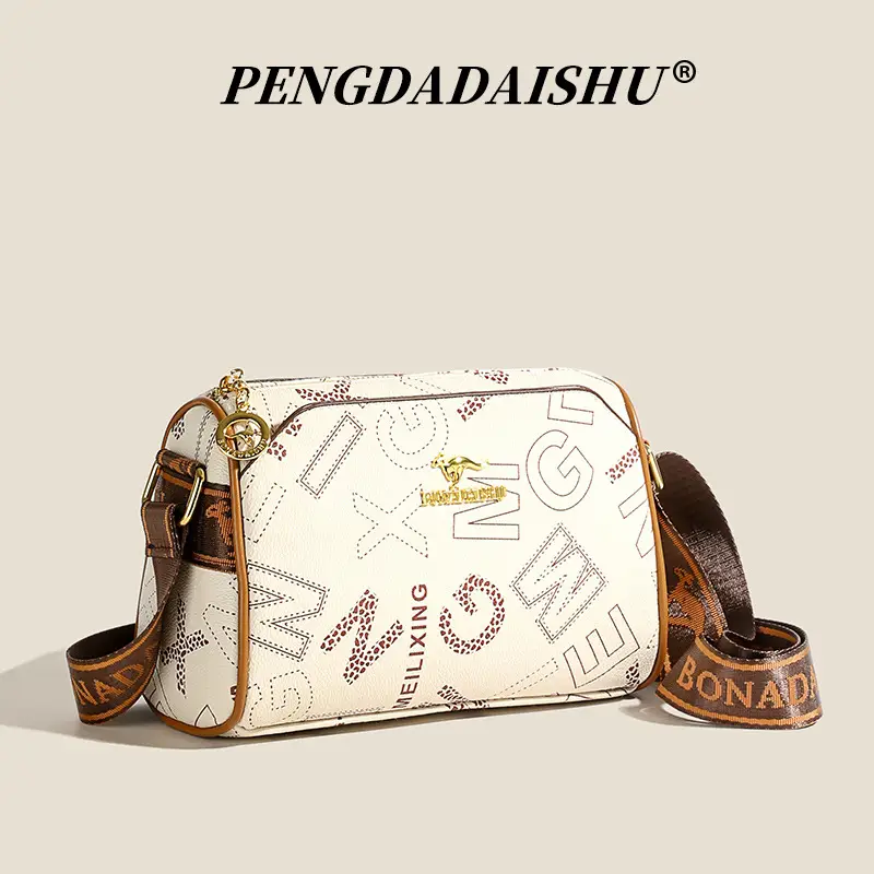 Fashion casual letter printing ladies cylinder bag large capacity foreign trade new wide shoulder strap shoulder messenger bag wholesale