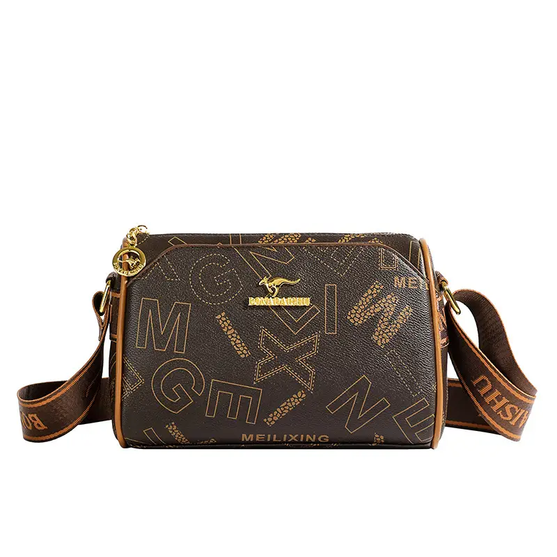 Fashion casual letter printing ladies cylinder bag large capacity foreign trade new wide shoulder strap shoulder messenger bag wholesale