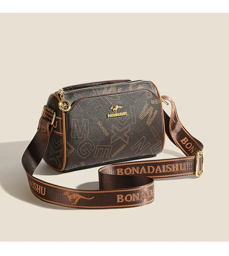 Fashion casual letter printing ladies cylinder bag large capacity foreign trade new wide shoulder strap shoulder messenger bag wholesale — feature 12