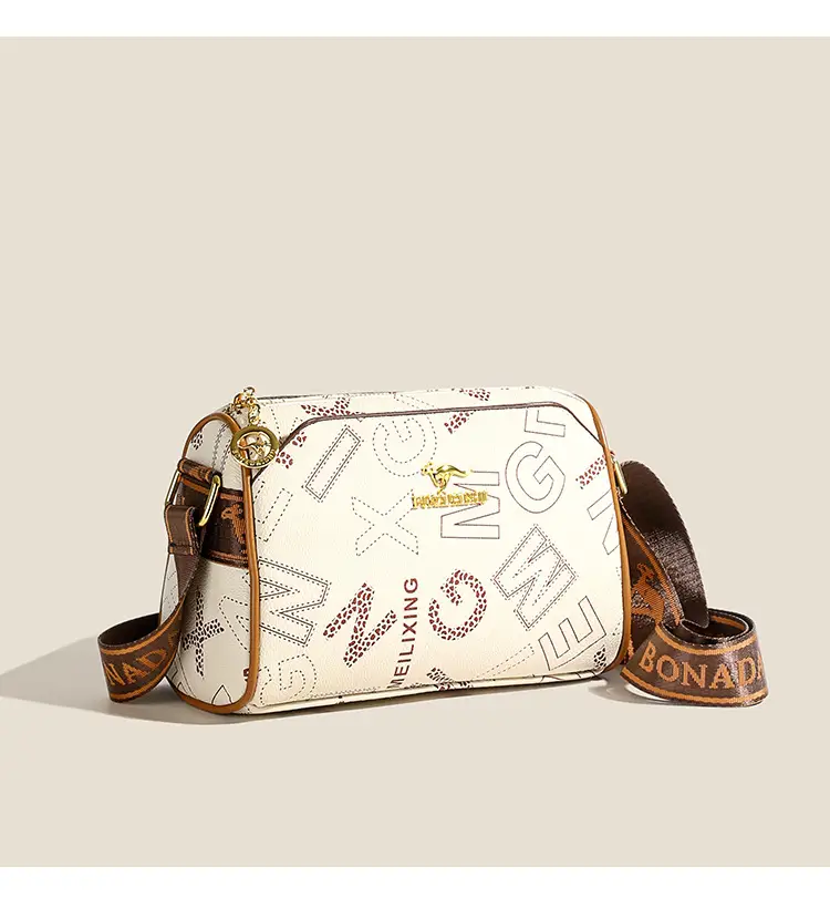 Fashion casual letter printing ladies cylinder bag large capacity foreign trade new wide shoulder strap shoulder messenger bag wholesale — feature 15