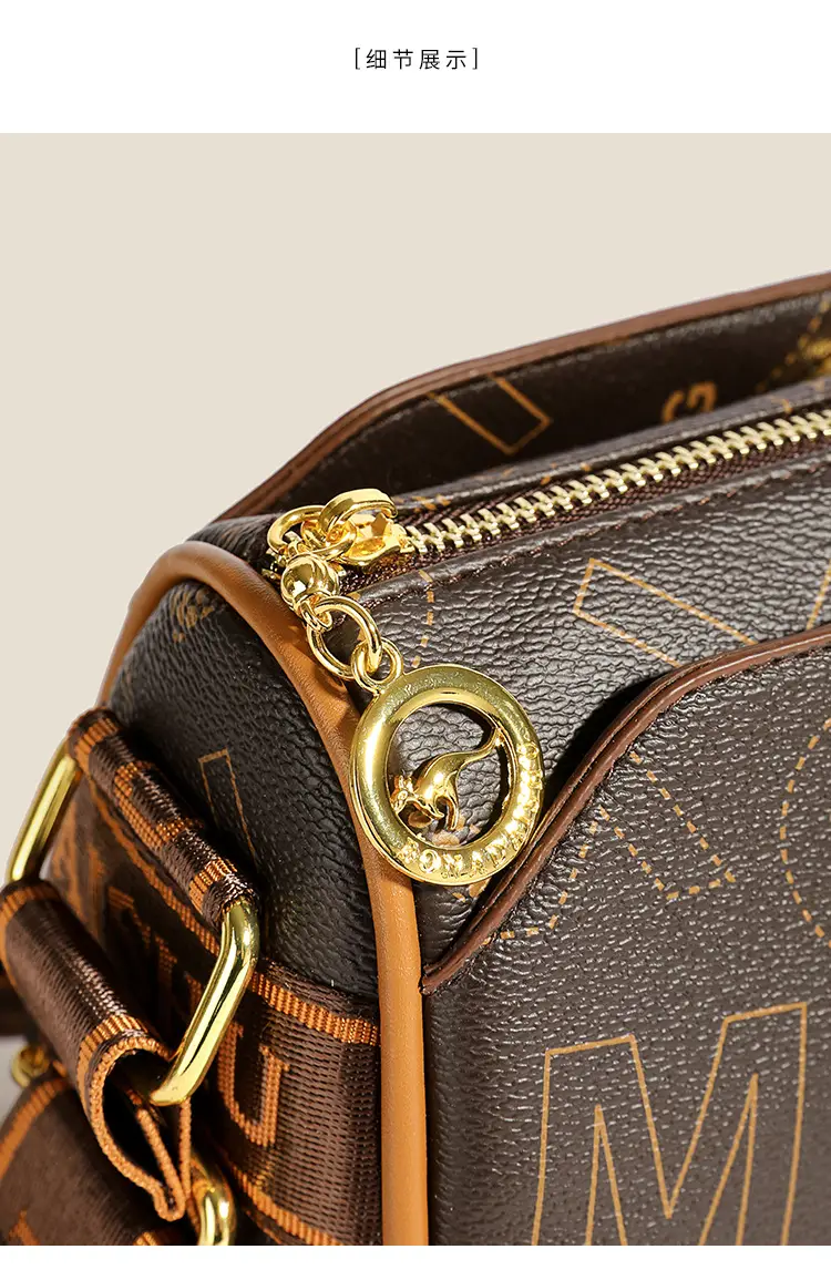Fashion casual letter printing ladies cylinder bag large capacity foreign trade new wide shoulder strap shoulder messenger bag wholesale — feature 5